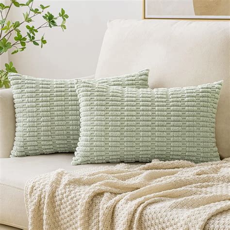 Amazon.com: Woaboy Pack of 2 Corduroy Decorative Throw Pillow Covers ...