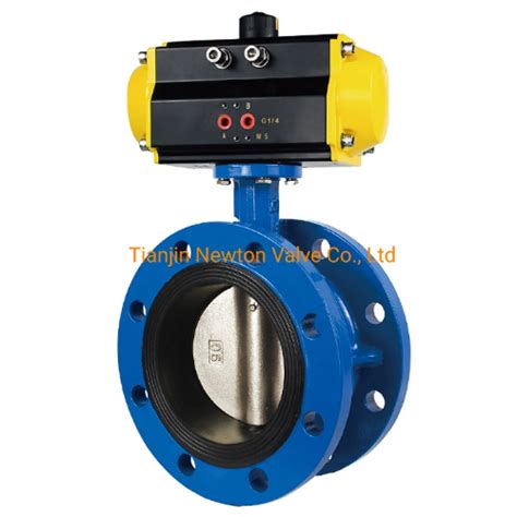 Plastic Double Flexible Flange Gear Box Double Flange Butterfly Valve ...