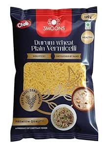 3MOONS Durum Wheat Plain Vermicelli-100g | 100% Sooji, No Maida ...