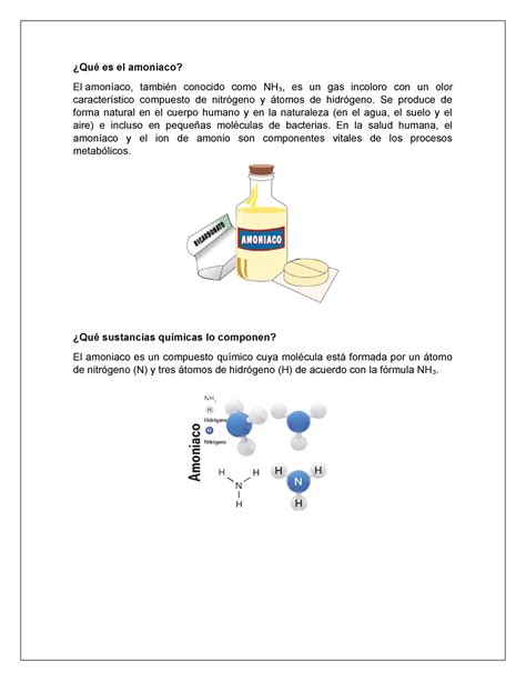 Amoniaco - ¿Qué es el amoniaco? El amoníaco, también conocido como NH 3 ...