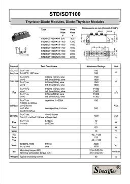 SDT100GK12 SCR-module Datasheet and Replacements | alltransistors.com