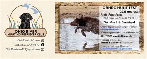 ORHRC HUNT TEST - HRC-UKC Sat & Sun, 12396 Bethel Ridge Rd, Vevay, IN ...