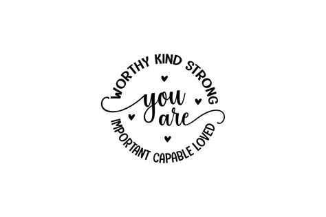 Premium Vector | You are worthy kind strong important capable loved