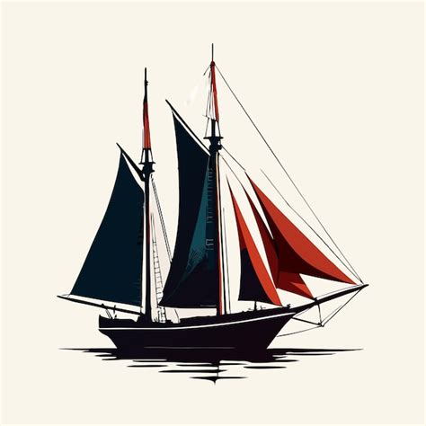 A drawing of a sailboat with the sails up | Premium AI-generated vector
