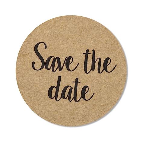 80-Pack, 2” Kraft Save The Date Stickers, Rustic Save The Date Labels ...