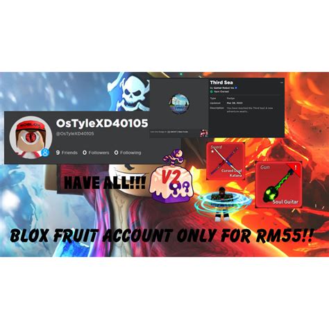 Roblox Blox Fruit Account!!! Read Description!!! | Shopee Malaysia