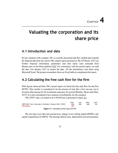 Corporate finance report four - CHAPTER 4 Valuating the corporation and ...