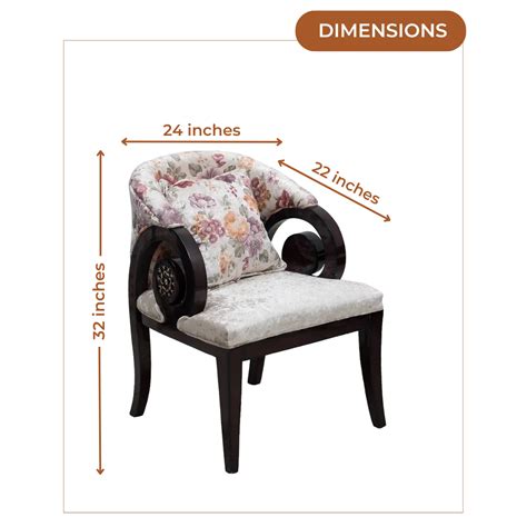 Ellipsum Teak Wood Fabric Upholstered Arm Chair (Brown) – DZYN Furnitures