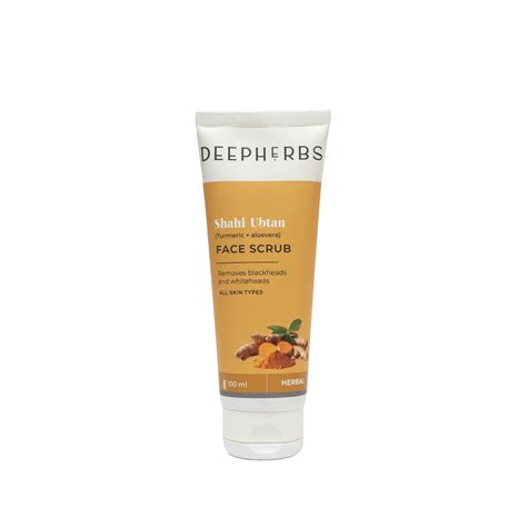 Deepherbs Shahi Ubtan Face Scrub with Turmeric and Aloe Vera | Removes ...