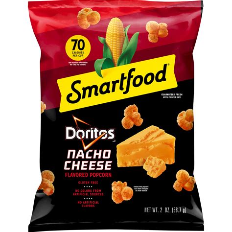 Smartfood Popcorn Doritos Nacho Cheese Flavored Snack, 2oz Bag Single ...