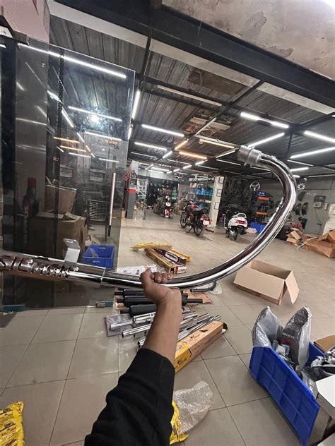 Bullet 350 Battalion Dual Sensor C Bend Pipe Chrome (LPA21) – UNDER THE ...