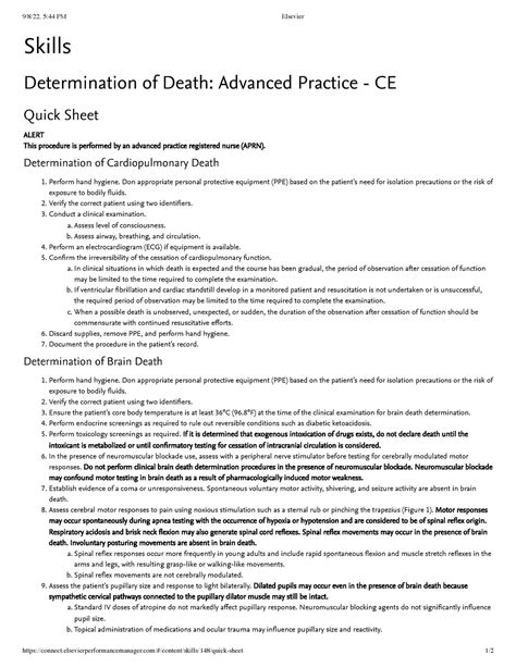 Determination of death - 9/8/22, 5:44 PM Elsevier - Studocu