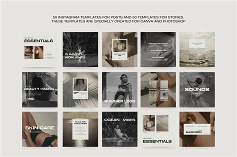 500 Aesthetic Social Media Template Canva and Photoshop Modern ...