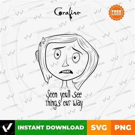 Coraline Bundle Design, Coraline Svg, Coraline Png, Coraline Facial ...