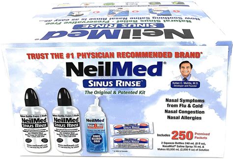 NeilMed Sinus Rinse - 2 Bottles - 250 Premixed Packets - Walmart.com