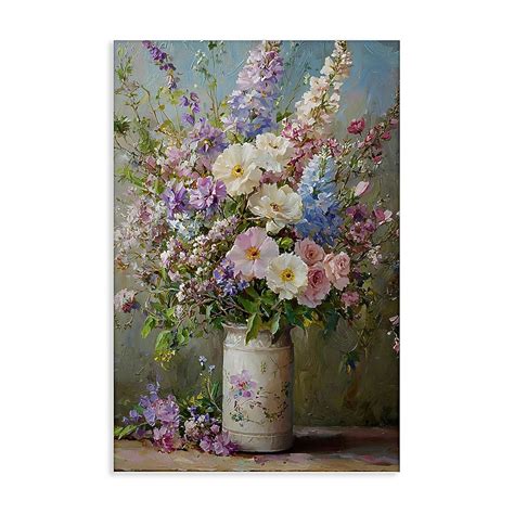 Stupell Industries Flowers in Southern Country Vase Canvas Wall Art By ...
