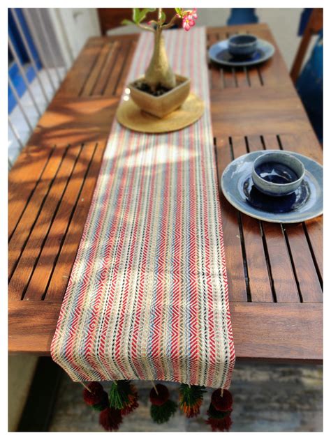 Multi-Coloured Tasseled Table Runner | Carnibelle