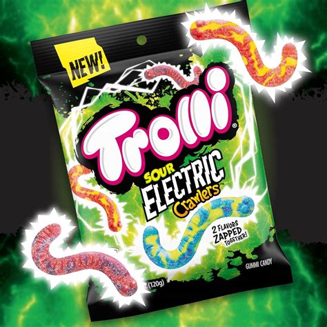 Trolli Sour Electric Crawlers Gummy Worm 4.25 oz Peg Bag | Long Island ...