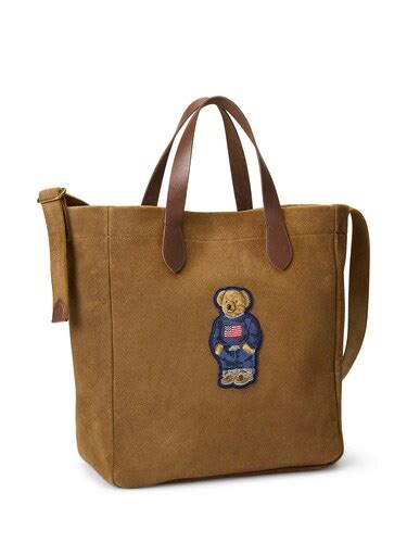 Buy Men Brown Polo Bear Roughout Suede Tote Online at The Collective ...