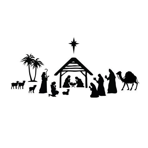 Printable Nativity Scene Silhouette