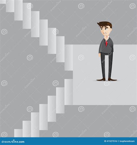 Businessman Run On Stair Red Arrow Cartoon Vector | CartoonDealer.com #57292741
