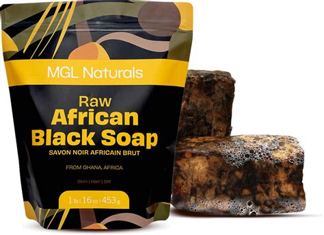 Amazon.com : Raw African Black Soap 1 lb. Bar From Ghana 100% Pure Natural Acne Treatment, Aids ...