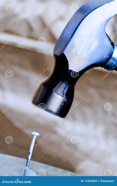 Hitting the Nail on the Head Stock Image - Image of action, domestic ...