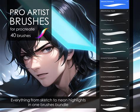 ArtStation - Procreate Artist Brushes - PRO Brushes Bundle - 40 ...