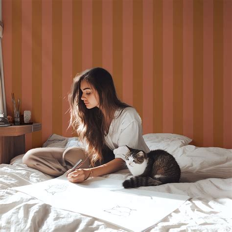 Brown and pink stripes wallpaper