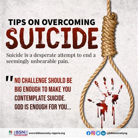 TIPS ON OVERCOMING SUICIDE - The Bible Society of Nigeria