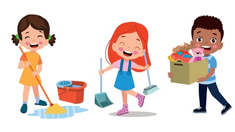 Kids Cleaning Cartoon