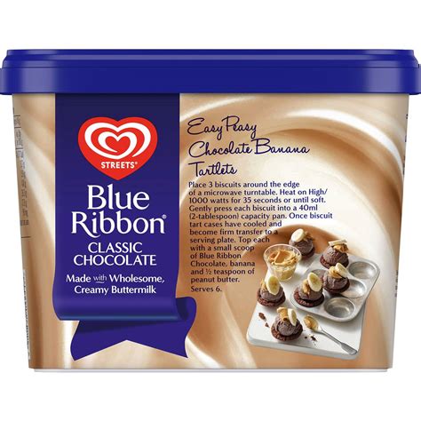 Blue Ribbon Classic Chocolate Reduced Fat Ice Cream Dessert Tub 2l ...