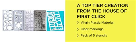 FIRST CLICK Shapes Stencil 10x24 cm/Parabola Templates 10x19.6 cm/Art ...