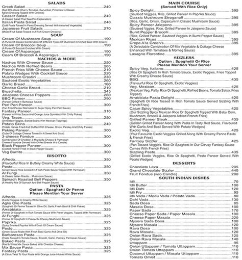 Menu at Greens Veg Restaurant, Mumbai, Shop No. 10