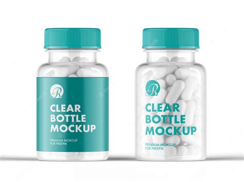 Premium PSD | Clear plastic pill bottle mockup