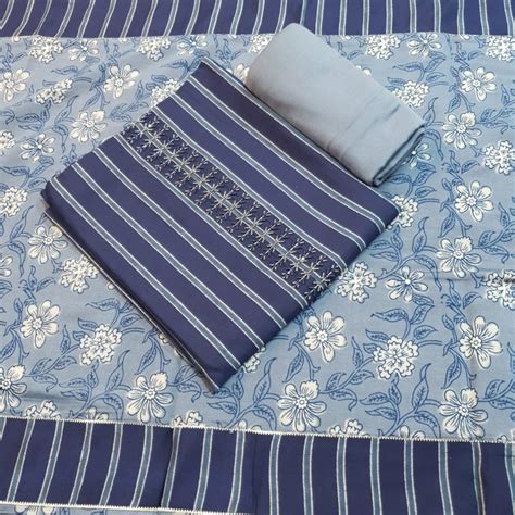 Set 14-16th Sep - Ultra Premium Striped Navy Blue Modal - Elegant Neck ...