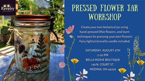 Pressed Flower Lanterns Class, Bella Moxie Company, Medina, 9 August ...