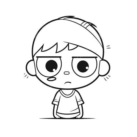 Sad Little Boy Drawing