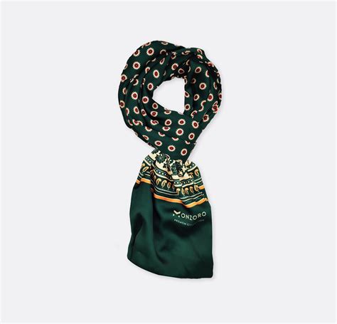 Green & Gold Reversible - Silk Men Scarf - Monzoro
