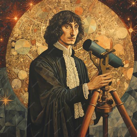 Premium Photo | Nicolaus Copernicus with vintage telescope