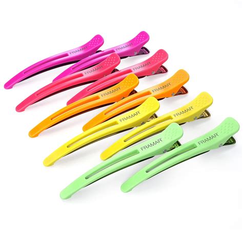 Amazon.com : Framar Neon Creaseless Hair Clips 10 pack – Professional ...