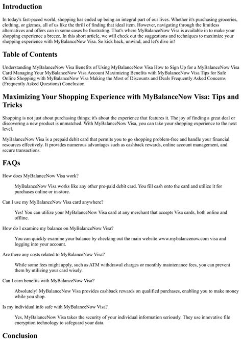 PPT - Optimizing Your Shopping Experience with MyBalanceNow Visa ...