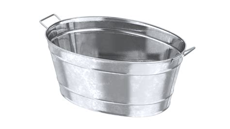 3D Large Galvanized Steel Oval Tub - TurboSquid 1738037