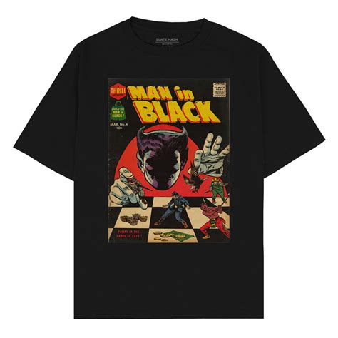 Man in Black Oversized T-shirt – SLATE HASH