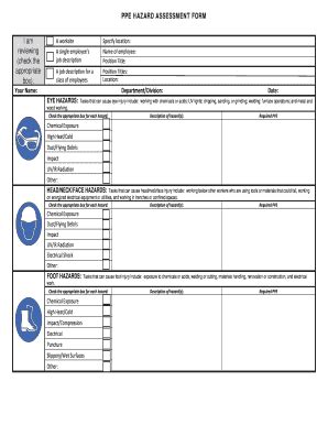 PPE Hazard Assessment Form - Blank Fillable Template | Fill Out, Print ...