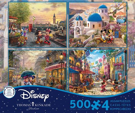 4 in 1 Thomas Kinkade Disney Travel - 500 Piece Jigsaw Puzzle by Ceaco ...