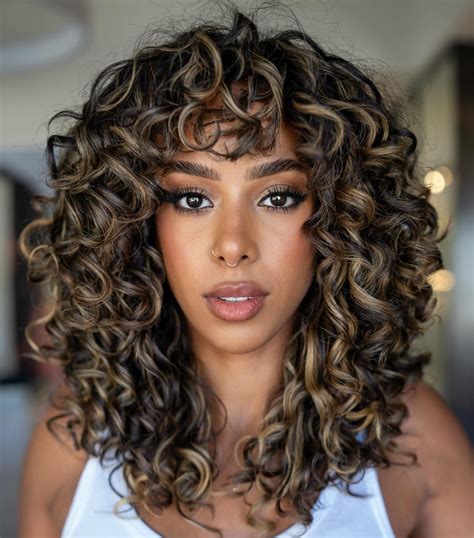 Caramel Highlights Curly Hair
