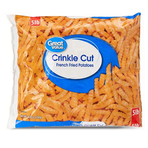Great Value Crinkle Cut French Fried Potatoes, 80 oz Bag (Frozen ...