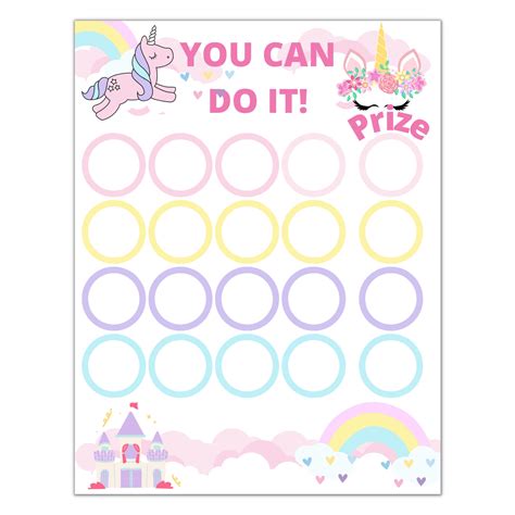 Free free printable unicorn reward charts, Download Free free printable ...