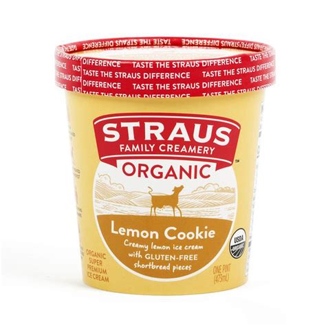 Straus Family Creamery Lemon Cookie Ice Cream, Organic (1 pt) Delivery ...